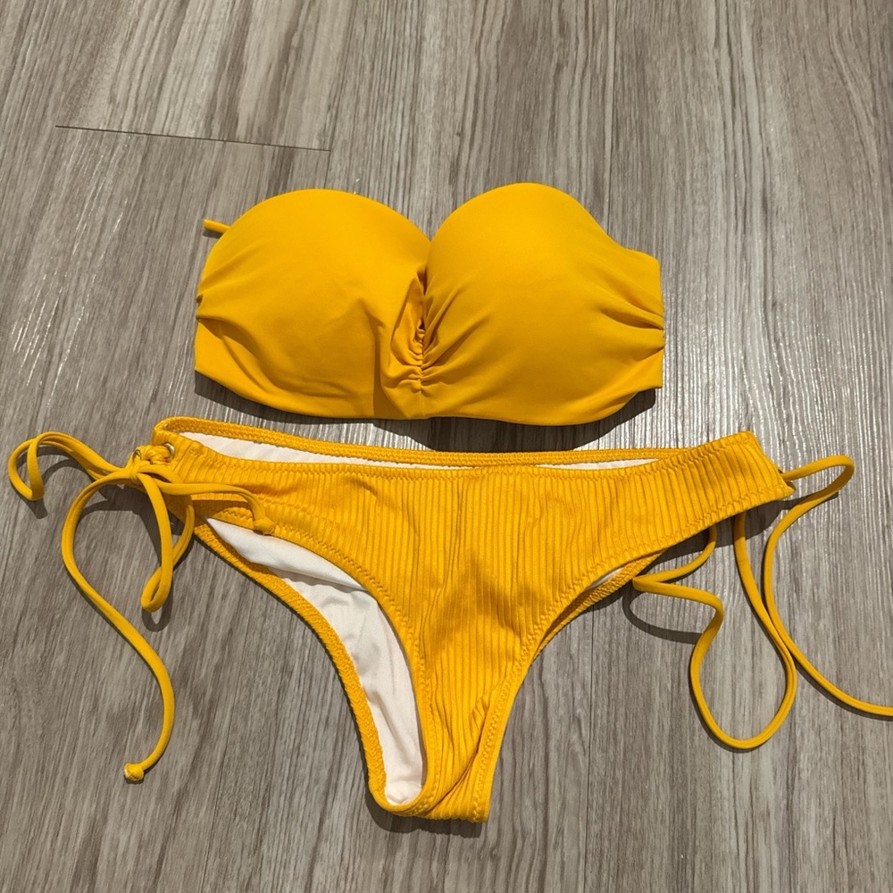 Victoria’s Secret Yellow Strapless Bikini Set